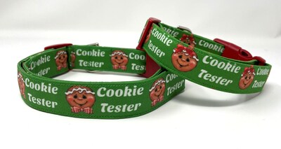 Cookie Tester Girl Christmas Dog Collar - image1